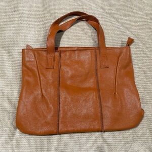 Elegant Tan Italian Leather Tote Bag